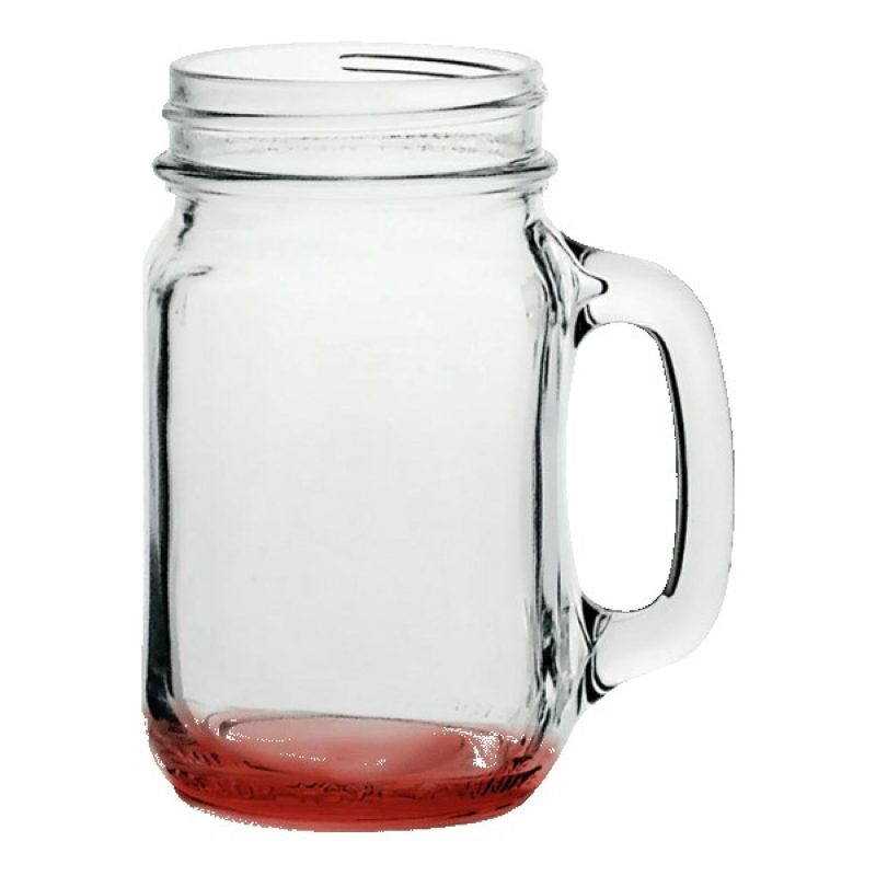 16 oz Mason Jars with Handles with Color Bottom-2