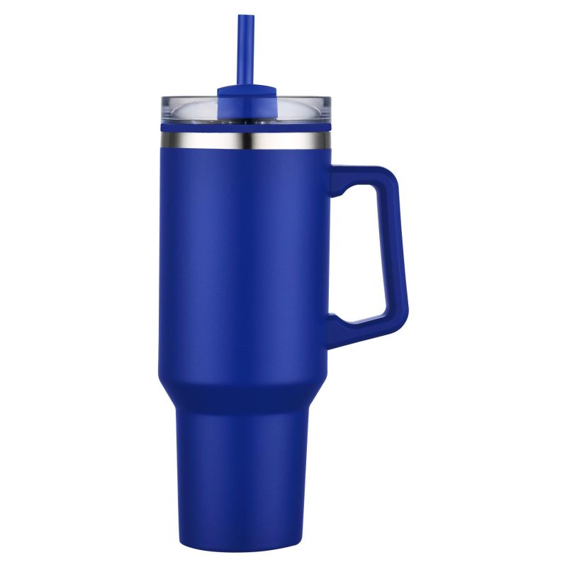 40 oz. PP Lined Double Wall Tumbler with Handle & Straw-7