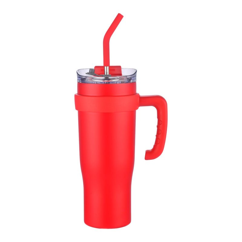 40 oz Travel Mug With Straw and Removable Handle-2