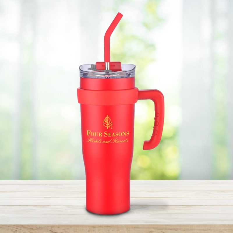 40 oz Travel Mug With Straw and Removable Handle-1